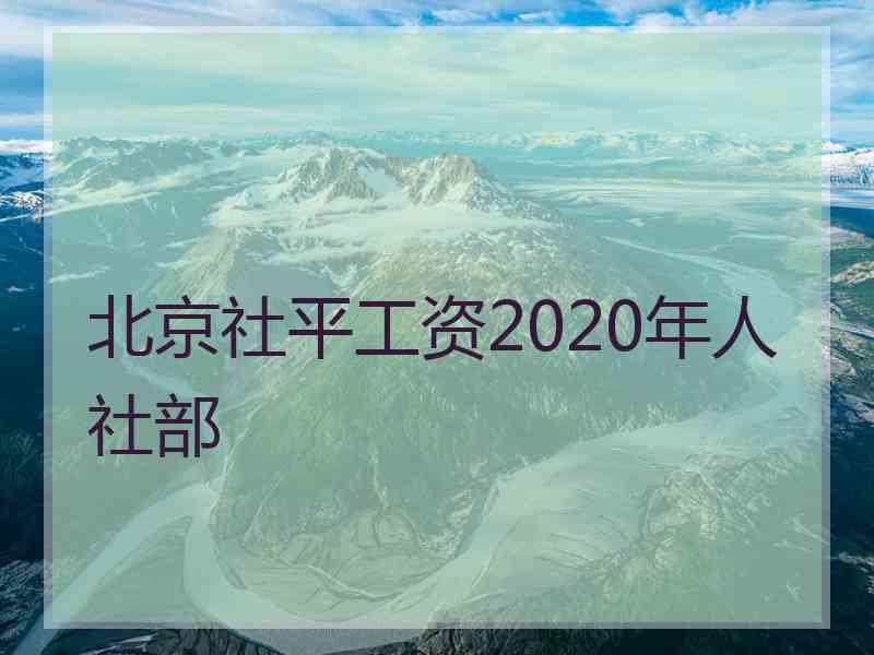 北京社平工资2020年人社部 北京社平工资2020年人社部