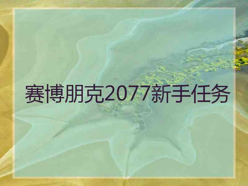 赛博朋克2077新手任务 赛博朋克2077新手任务