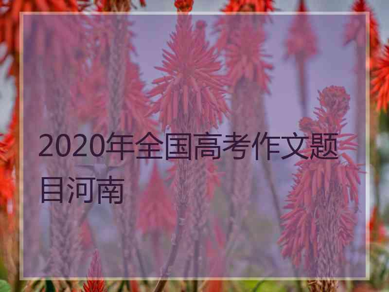 2020年全国高考作文题目河南