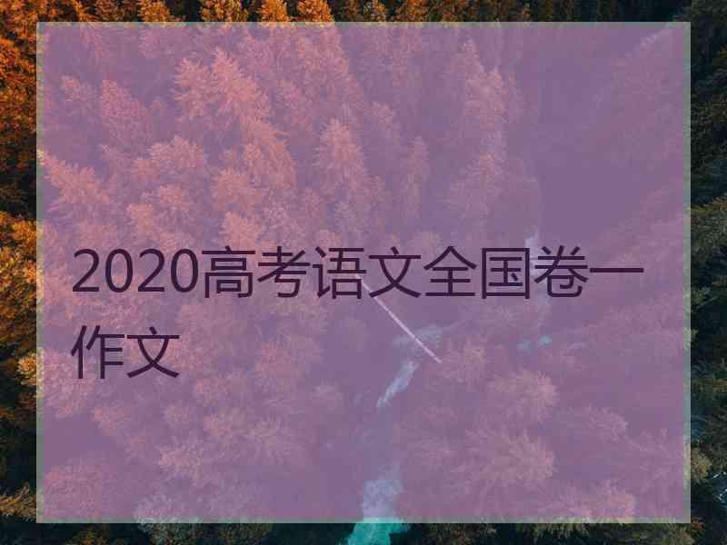 2020高考语文全国卷一作文