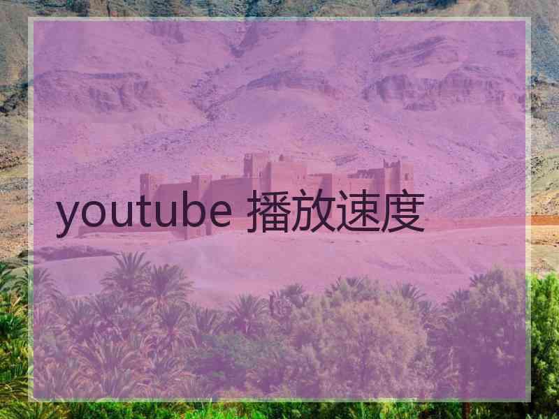 youtube 播放速度