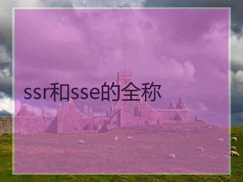 ssr和sse的全称