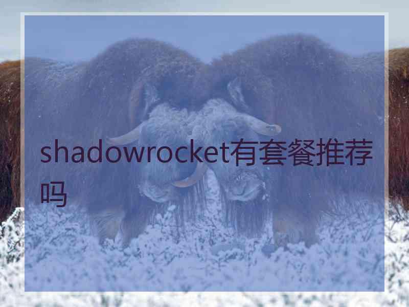 shadowrocket有套餐推荐吗