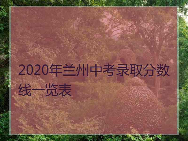 2020年兰州中考录取分数线一览表