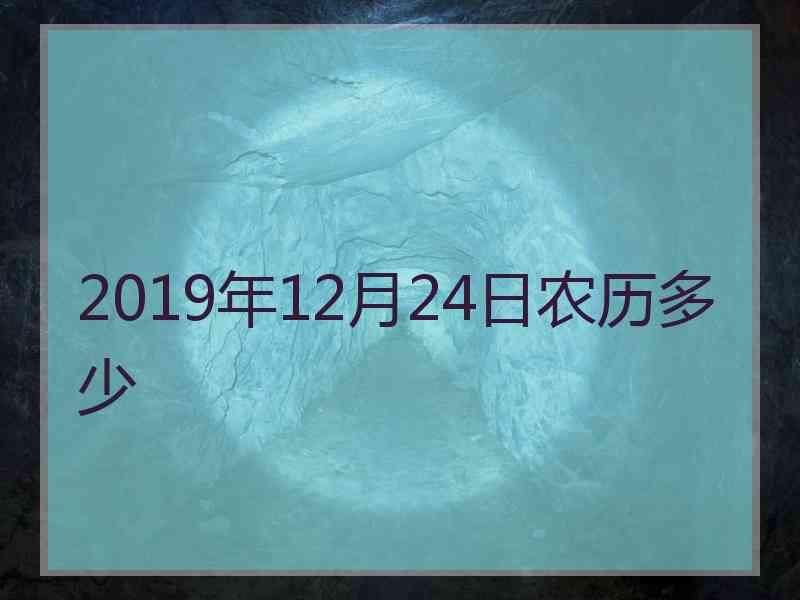 2019年12月24日农历多少