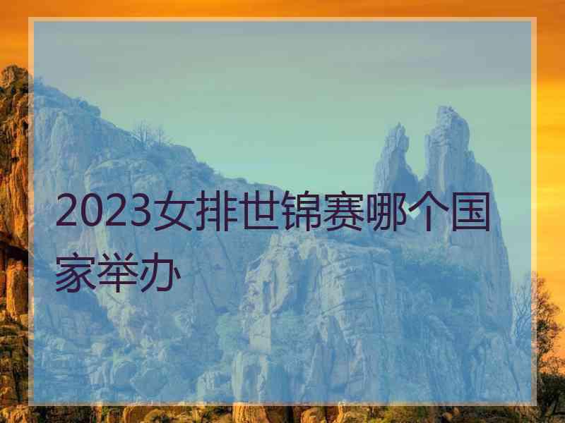 2023女排世锦赛哪个国家举办