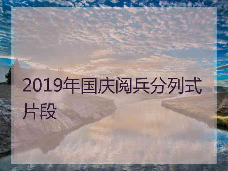 2019年国庆阅兵分列式片段