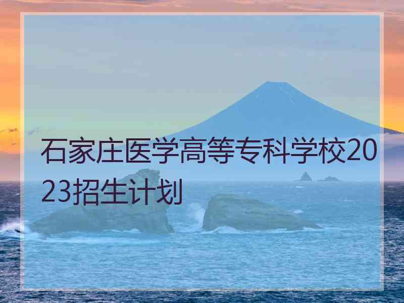 石家庄医学高等专科学校2023招生计划