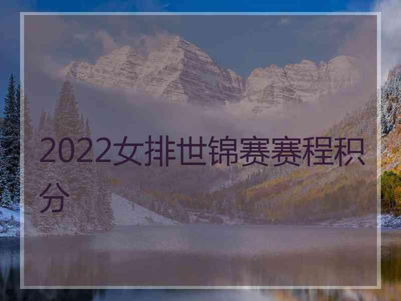 2022女排世锦赛赛程积分