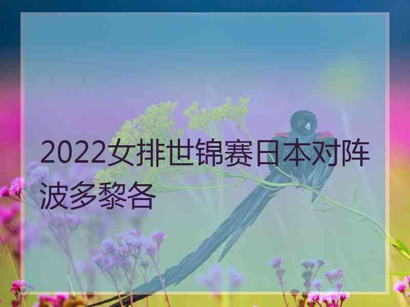 2022女排世锦赛日本对阵波多黎各