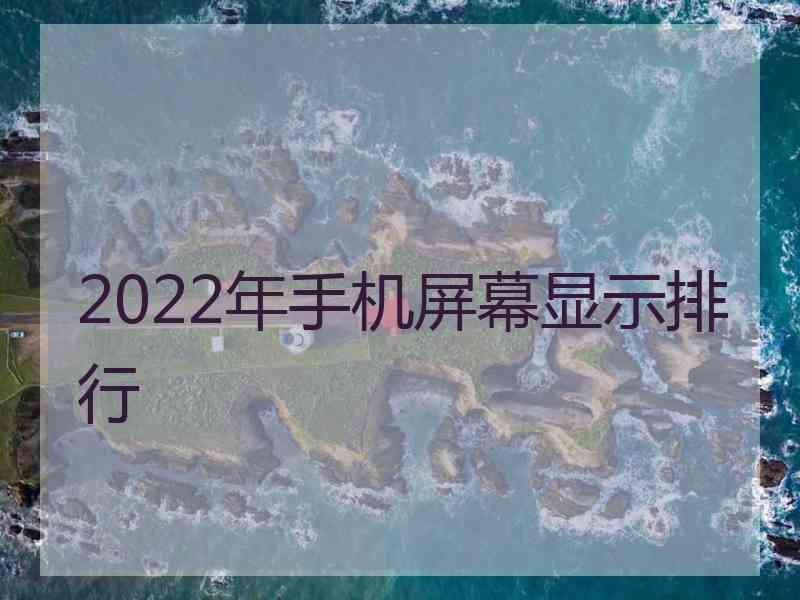 2022年手机屏幕显示排行