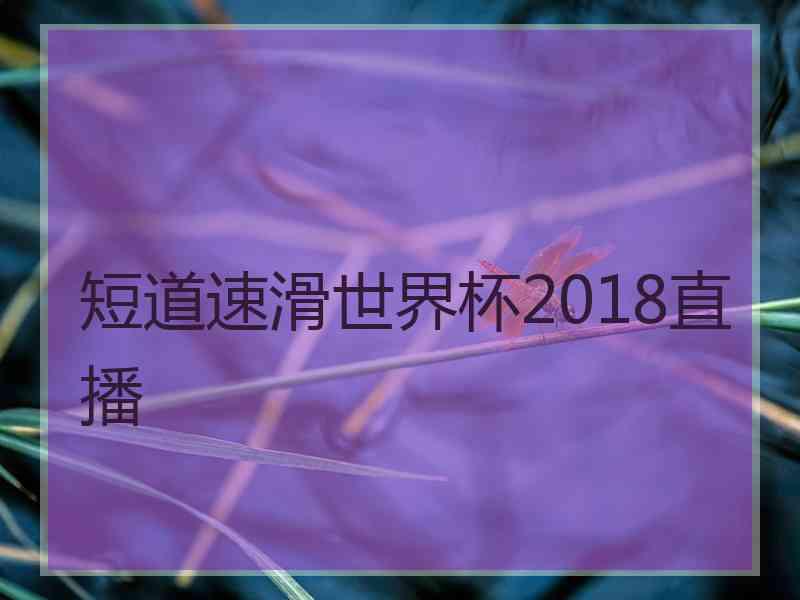 短道速滑世界杯2018直播