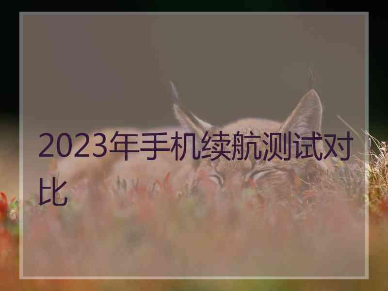 2023年手机续航测试对比