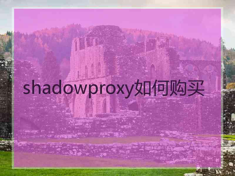 shadowproxy如何购买