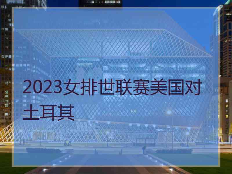 2023女排世联赛美国对土耳其