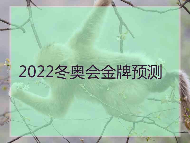 2022冬奥会金牌预测