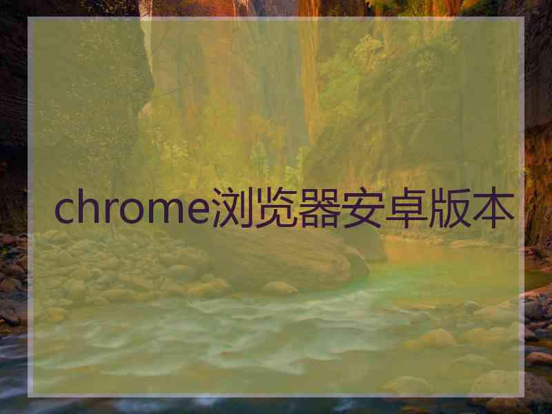 chrome浏览器安卓版本