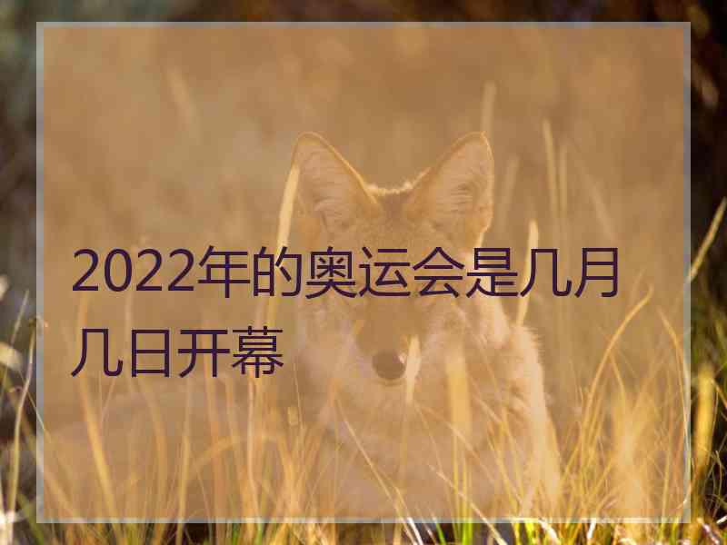 2022年的奥运会是几月几日开幕