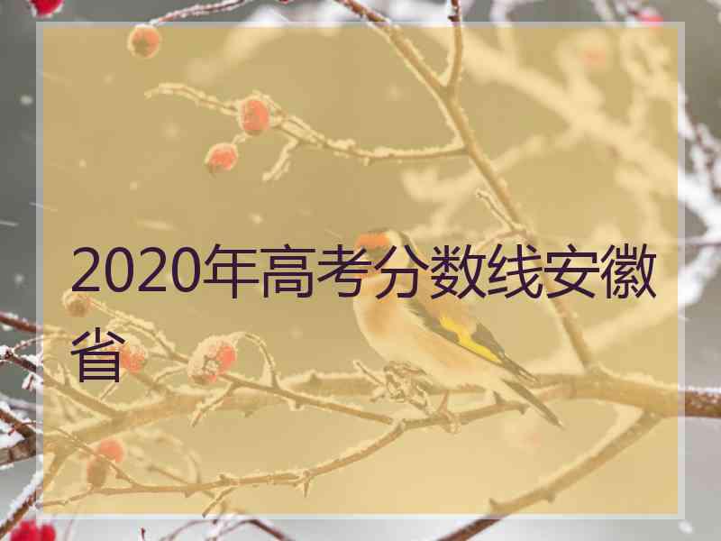 2020年高考分数线安徽省