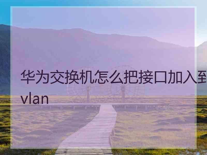 华为交换机怎么把接口加入到vlan