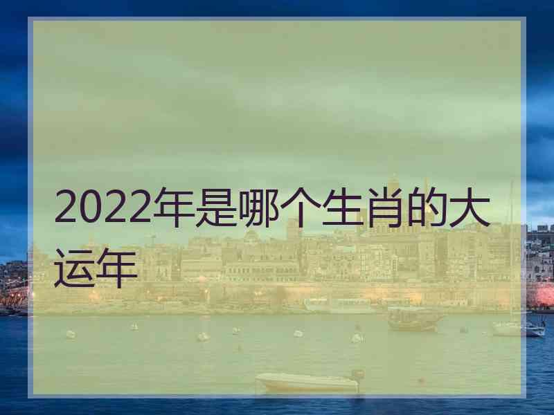 2022年是哪个生肖的大运年