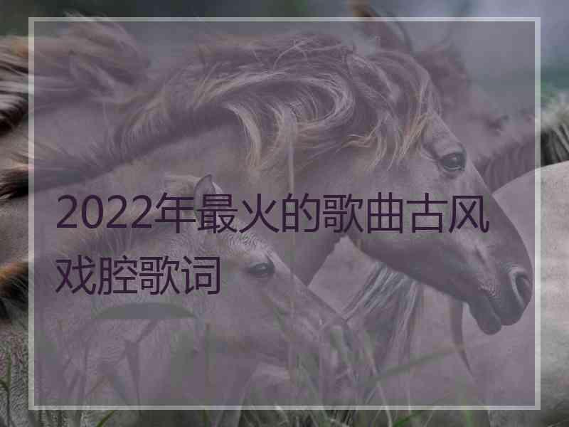 2022年最火的歌曲古风戏腔歌词