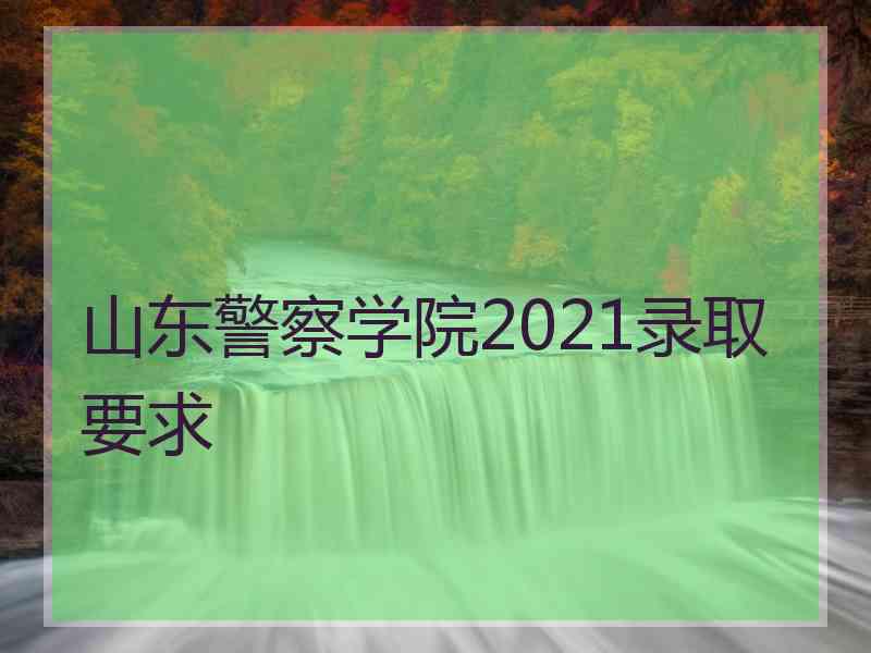 山东警察学院2021录取要求