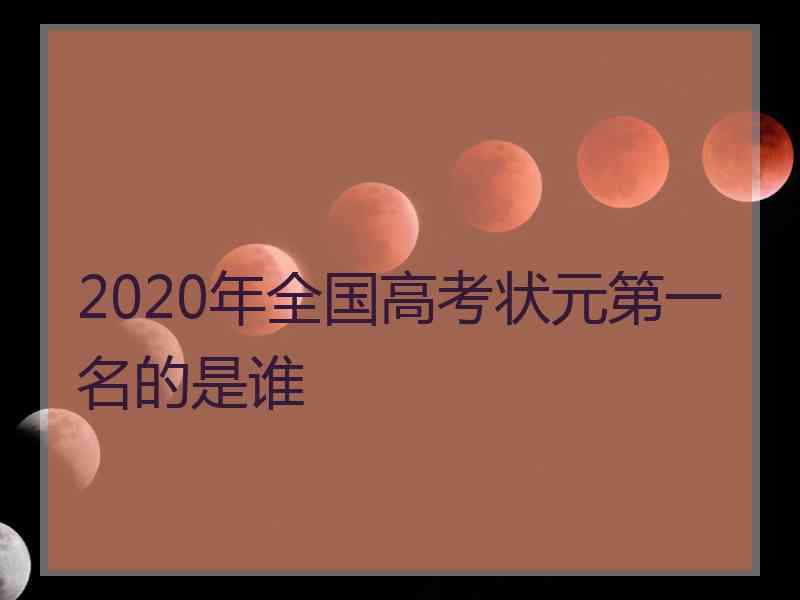 2020年全国高考状元第一名的是谁