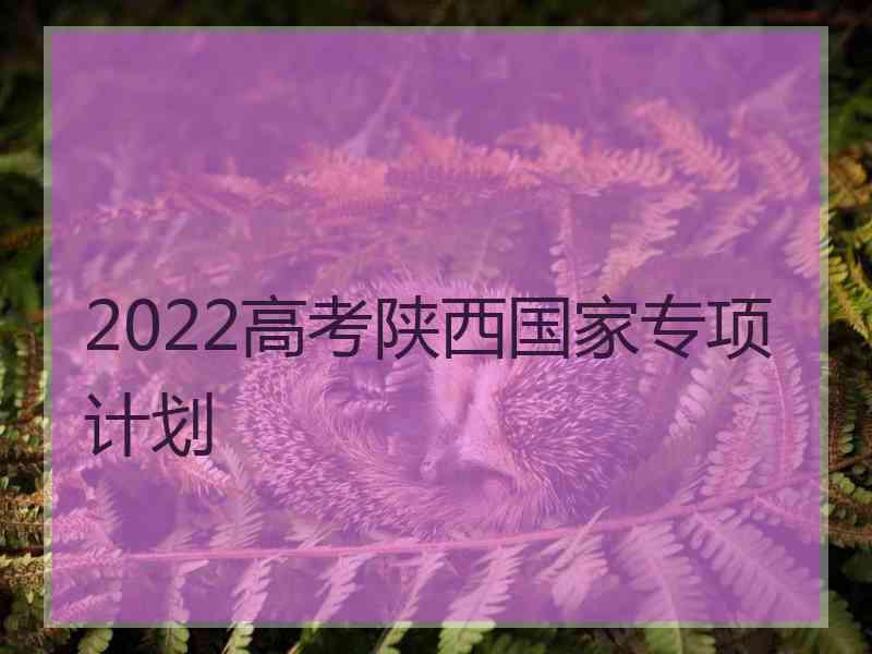 2022高考陕西国家专项计划