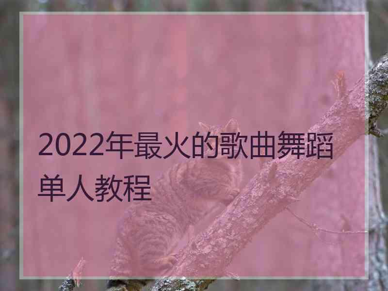 2022年最火的歌曲舞蹈单人教程