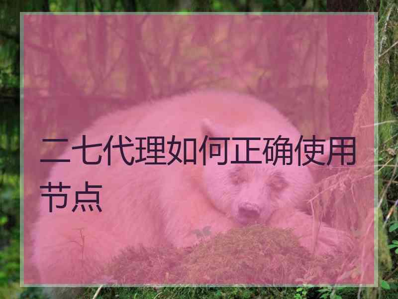 二七代理如何正确使用节点