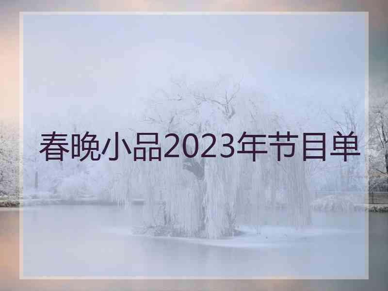 春晚小品2023年节目单