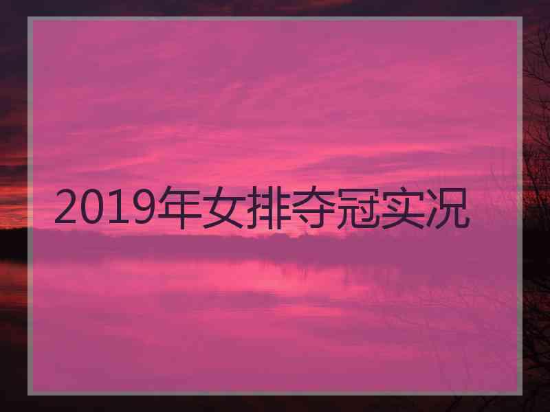 2019年女排夺冠实况