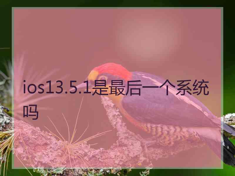 ios13.5.1是最后一个系统吗