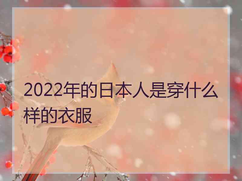 2022年的日本人是穿什么样的衣服