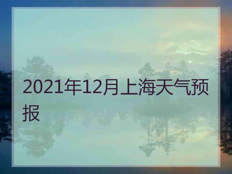 2021年12月上海天气预报