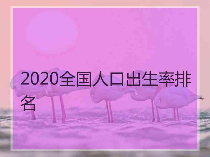 2020全国人口出生率排名