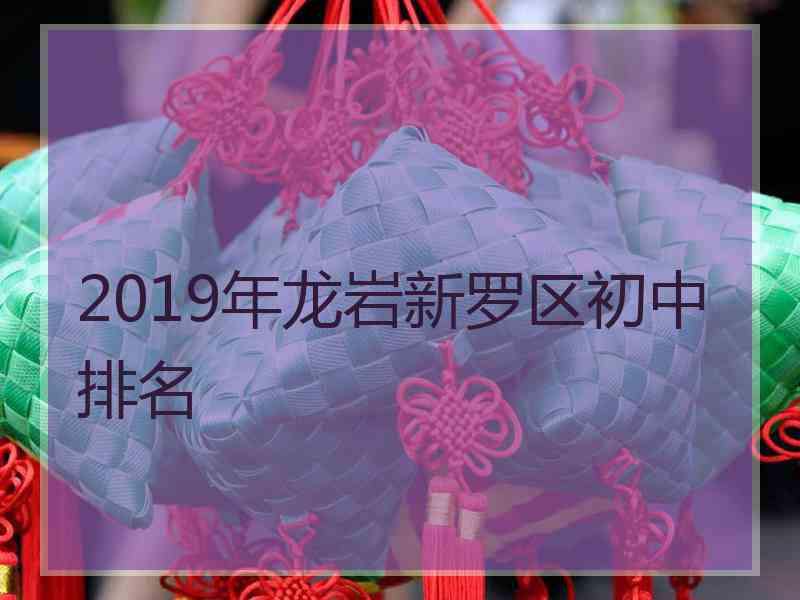 2019年龙岩新罗区初中排名