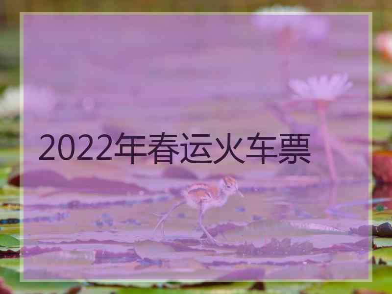 2022年春运火车票