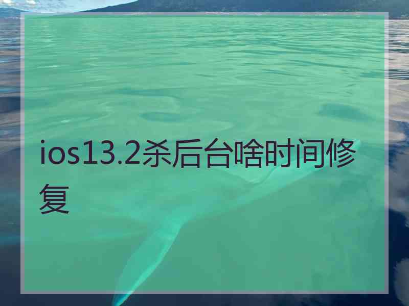 ios13.2杀后台啥时间修复