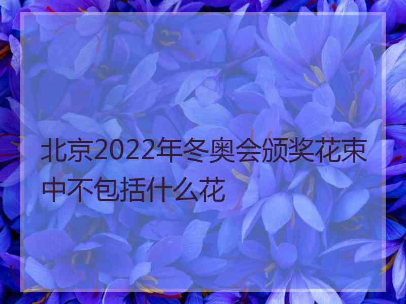 北京2022年冬奥会颁奖花束中不包括什么花