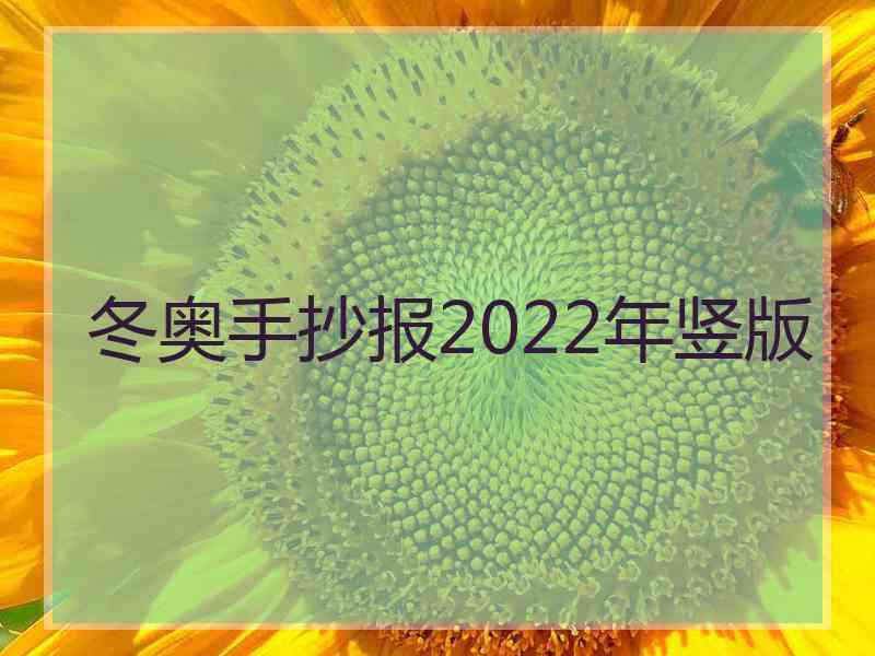 冬奥手抄报2022年竖版