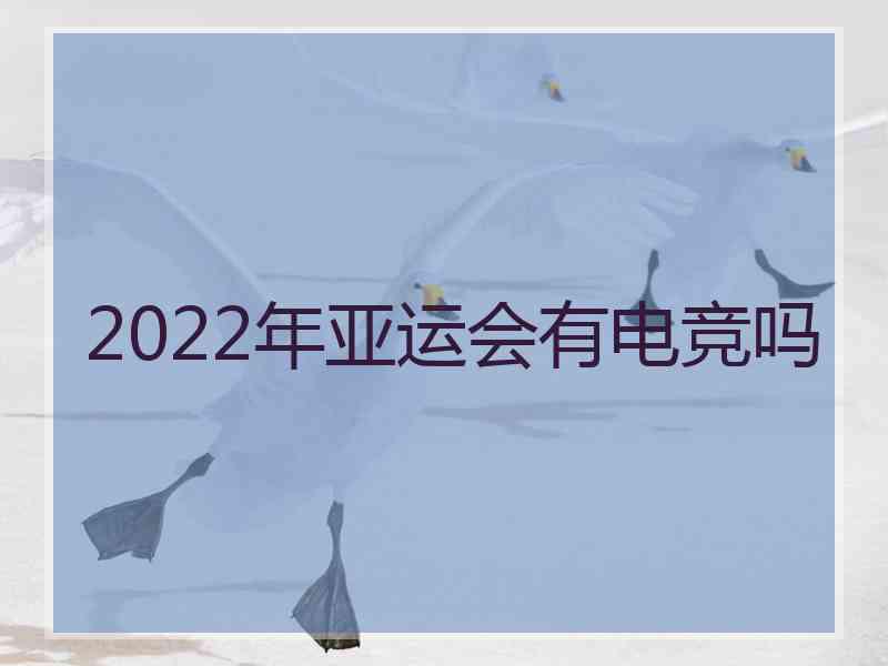 2022年亚运会有电竞吗