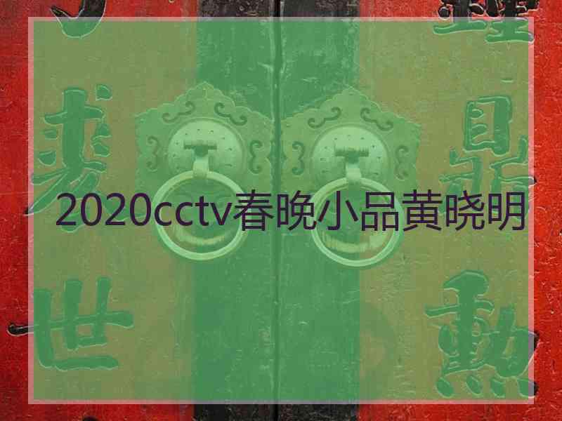 2020cctv春晚小品黄晓明