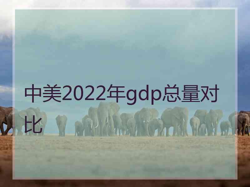 中美2022年gdp总量对比