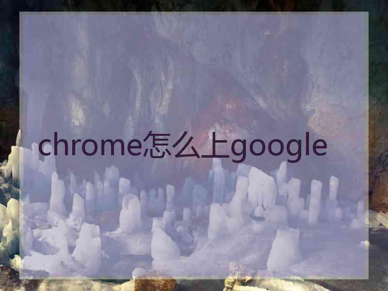 chrome怎么上google