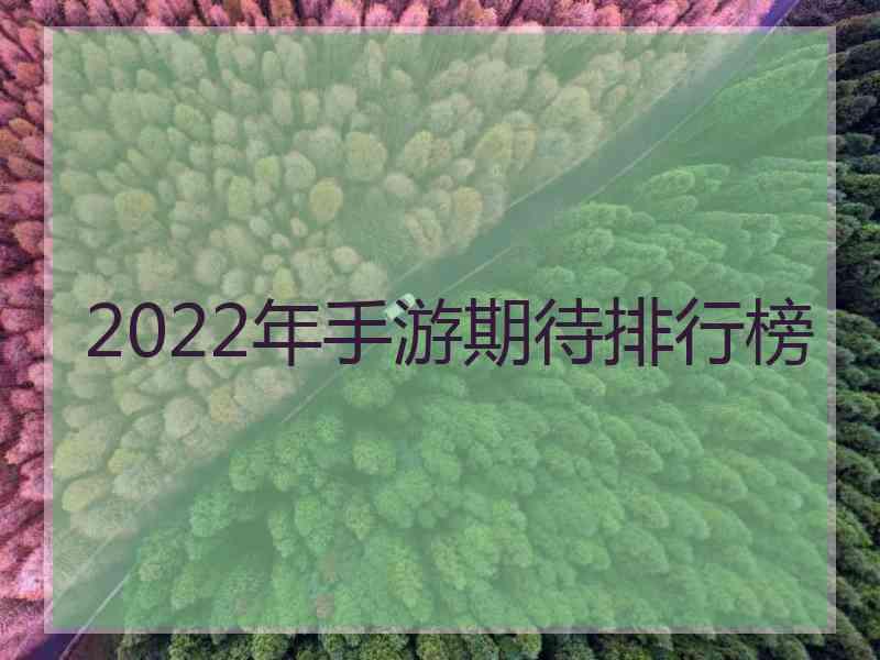 2022年手游期待排行榜