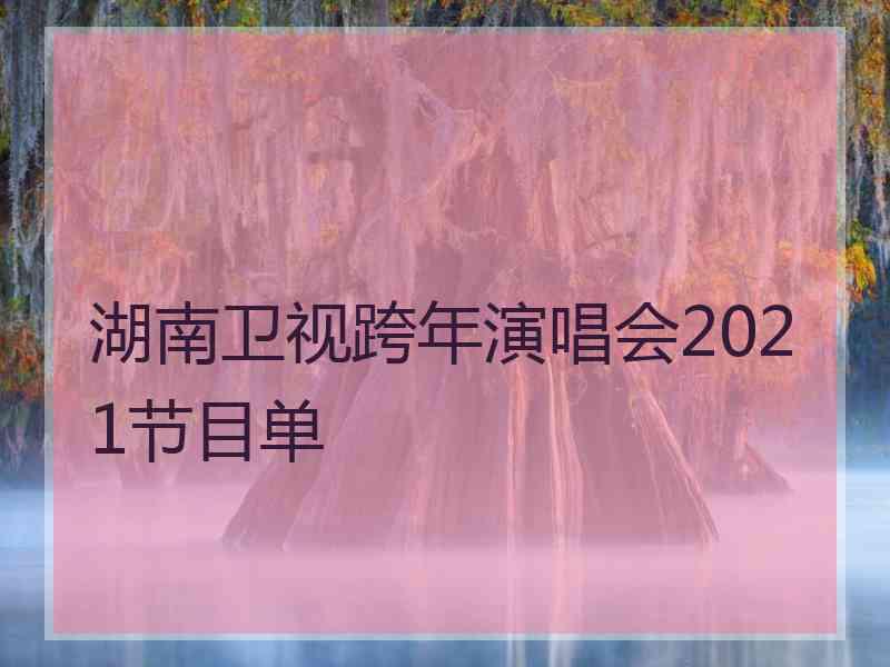 湖南卫视跨年演唱会2021节目单