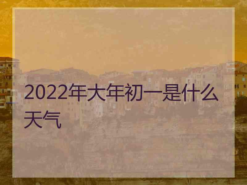 2022年大年初一是什么天气