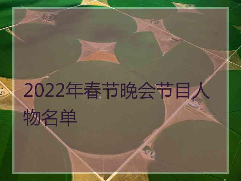 2022年春节晚会节目人物名单